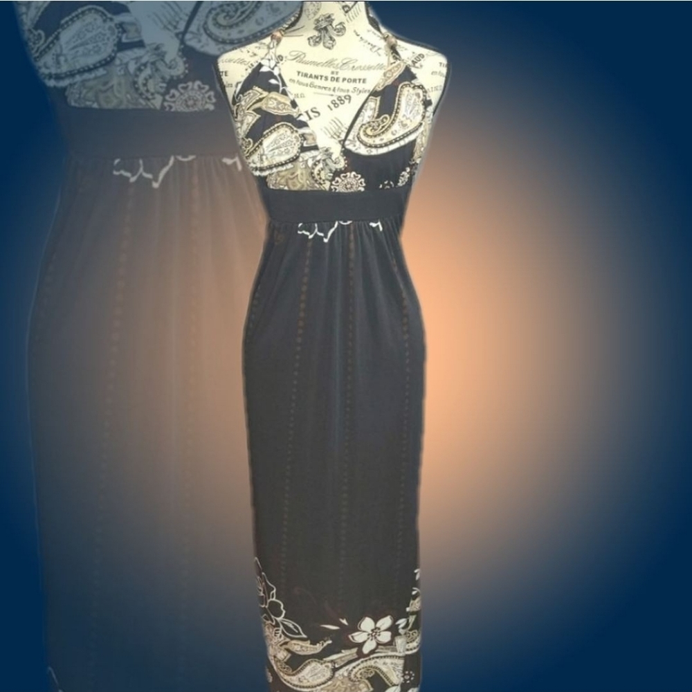 Charlotte Russe Black Halter Maxi Dress